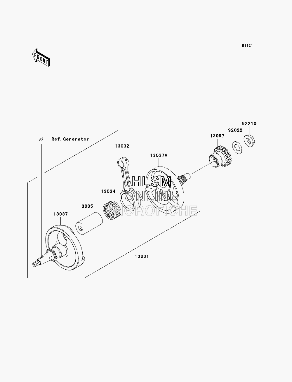 CRANKSHAFT, LEFT HAND  13037-0149